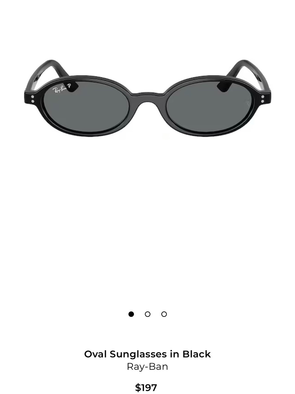 Ray-Ban Women's Oval Sunglasses — Black Frames with Dark Gray Lenses